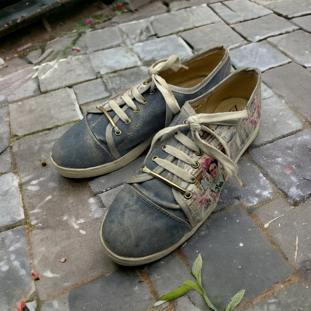 Zippolite Frida Khalo Inspired Women's Flats Mexico Size 8.5 US Some Wear Inside